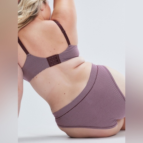 SavageXFenty Cotton Essential Cheeky Panty in Fine Wine Purple Stripe, sz L, NWT - Picture 3 of 8
